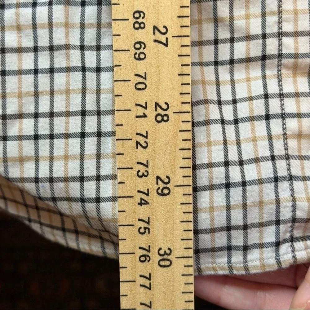 Polo Ralph Lauren‎ Button Down Mens M Tan Check Classic Fit Long Sleeve Logo